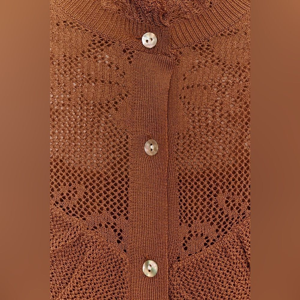 ZARA POINTELLE KNIT ROMANTIC JACKET - Picture 8 of 9